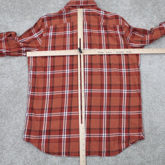Banana Republic Shirt Mens Large Orange Lightweight Flannel Long Sleeve Cotton - Picture 10 of 13